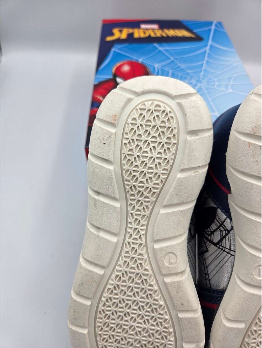 Marvel Spider-Man Toddler Boys Light-Up Sneakers Size 1 Navy Red NWT - Picture 9 of 11